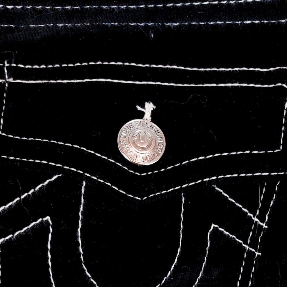 NWT True Religion Girls 14 Slim Black Velveteen Jean - Picture 6 of 6